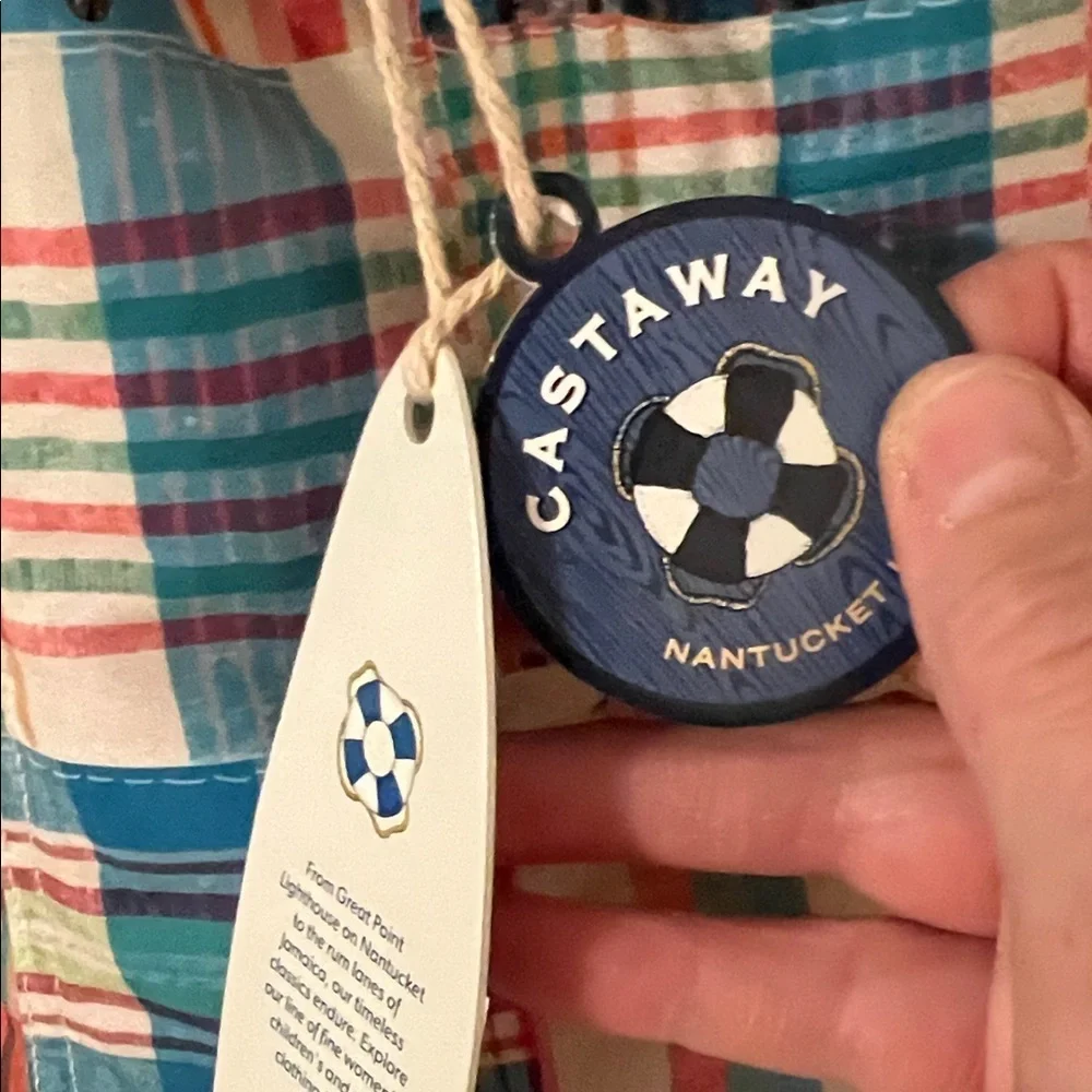 Castaway Nantucket Island Sandbar Swim Trunk Chatham Patch Madras Small NEW